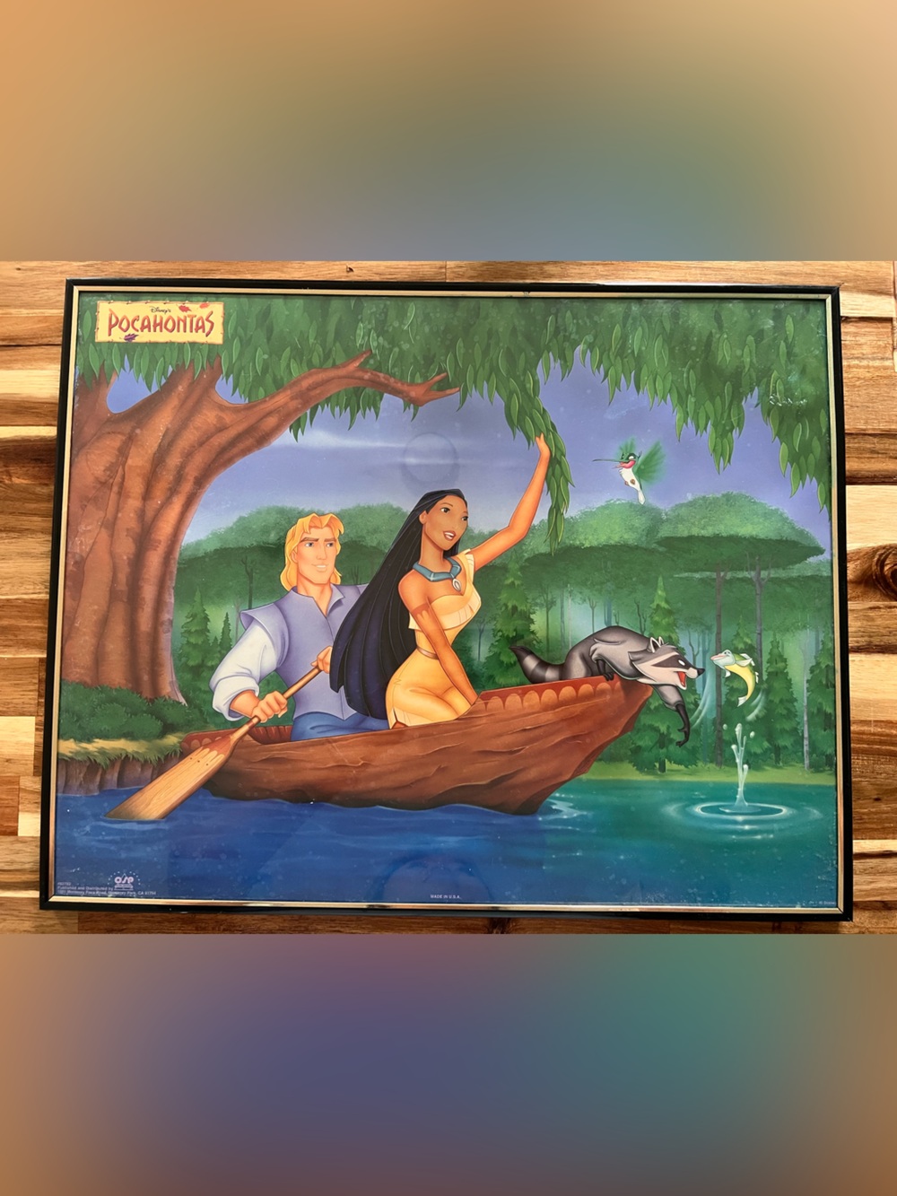 FRAMED Vintage Pocahontas Disney Original Art #82782 20”x16”